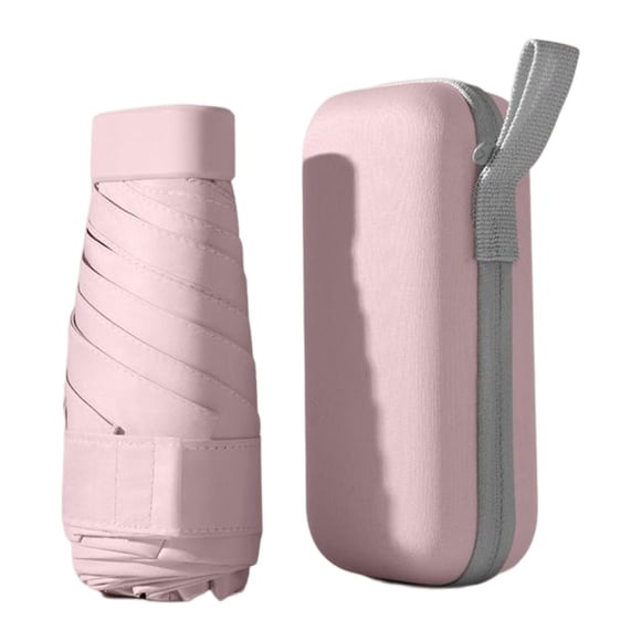 Billuyoard Paraguas de vinilo 6-plegable para caminar a prueba de viento a prueba de lluvia portátil mujeres hombres sol lluvia sombrilla adultos paraguas Paraguas de lluvia Rosado Billuyoard HA071893-02