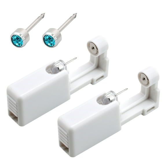 Yeacher Self Ear Piercing Tool White Self Piercing Kit Disposable Ear Piercer with Ear Studs