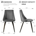 thumbnail image 4 of Homy Casa Velvet Dining Chairs Set of 2, Upholstered Kitchen Chairs with Metal Legs, Gray, 4 of 10