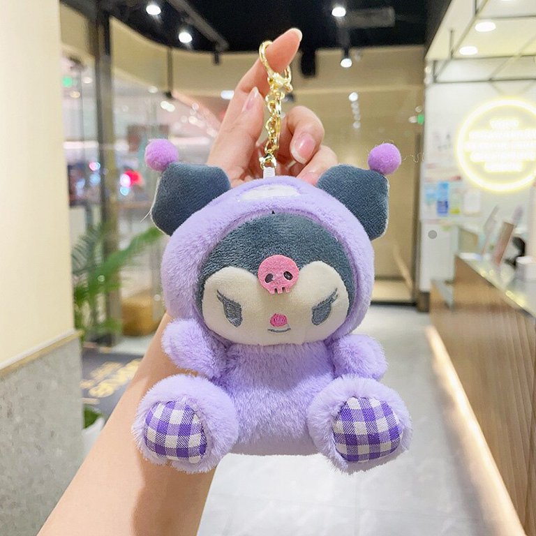 Sanrio Cinnamoroll Keychain Plush Toys 10cm Kuromi My Melody Cat