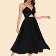 thumbnail image 1 of FcBaudy Camisole Sans Manches Robe Col en V, Robes d'Été pour Femmes, Robes de Mode pour Femmes Robe à Bretelles Colorées Col en V Robe pour Femmes, 1 of 4
