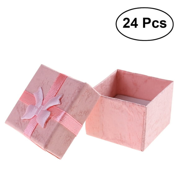 CIMAXIC Jewelry Gift box 24pcs 4*4*3cm Bowknot Style Earring Bracelet Necklace Jewelery Storage Boxes Gift Boxes Cases Organizers (Pink),1.57"X1.57"X1.18"
