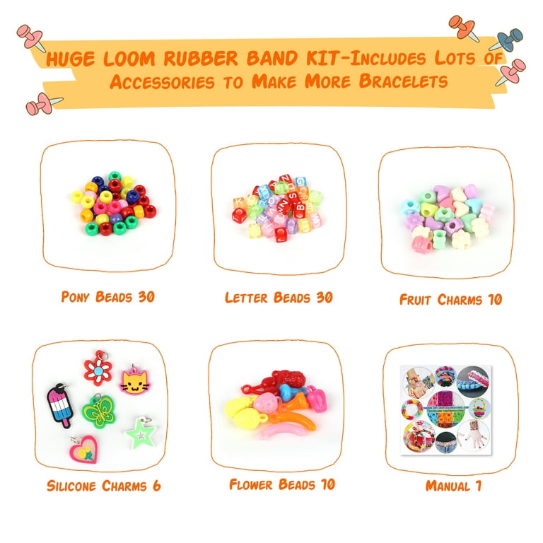 Rubber Bands Bracelet Kit, Loom Bracelet Making Kit for Kids, Rubber Bands  Refill Loom Set, Loom Bands Kit,Friendship Bracelet Girls Creativity  Birthday Gift Kits