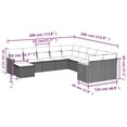 thumbnail image 2 of vidaXL 11 Piece Garden Sofa Set with Cushions Black Poly Rattan, 2 of 5
