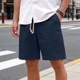 thumbnail image 3 of Mens Shorts Summer Casual Elastic Waist Wide Straight Leg Relaxed Fit Lightweight Shorts with Pockets, 3 of 8