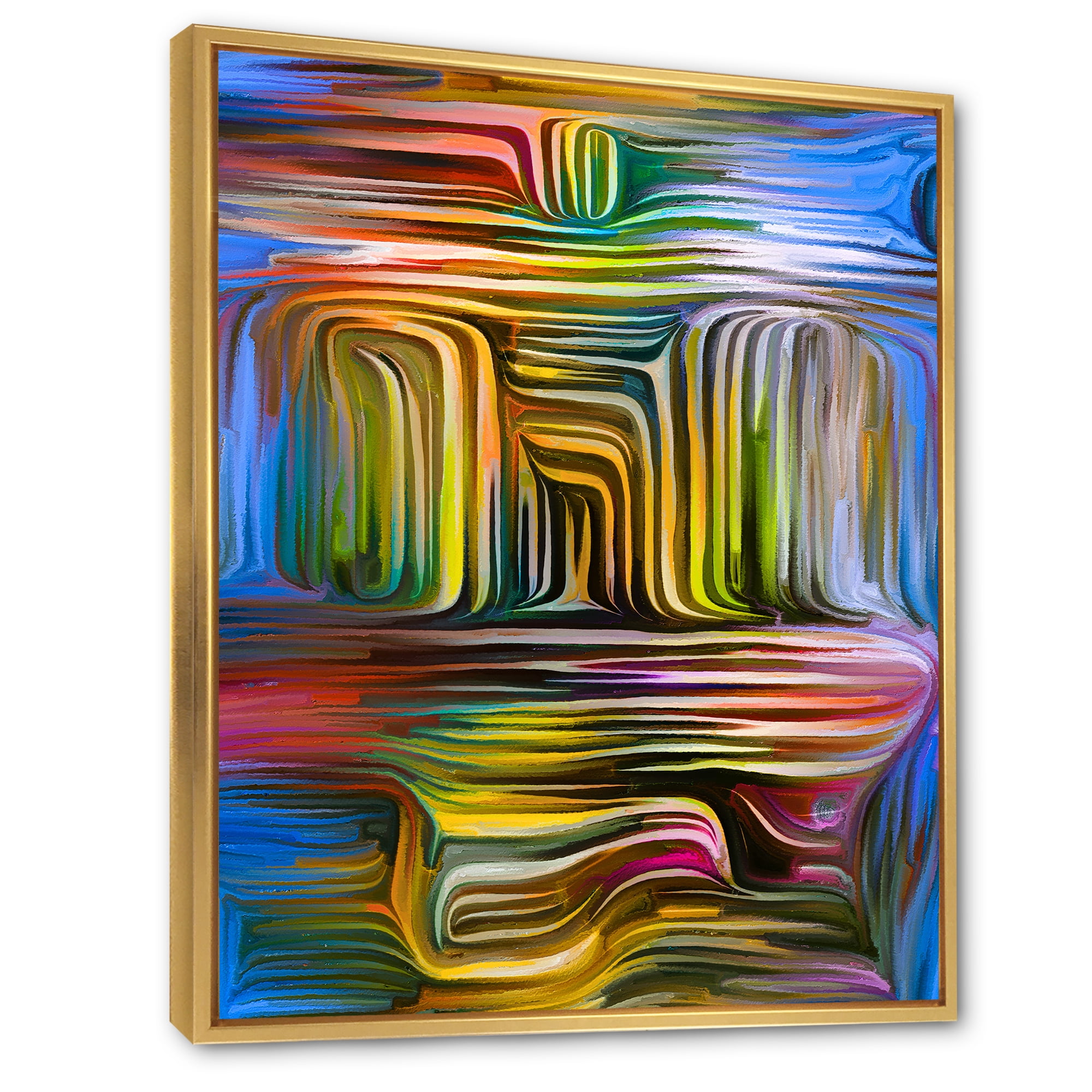 Designart 'Colour Spiral Fusion VIII' Modern Framed Canvas Wall Art Print
