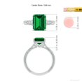 thumbnail image 5 of ANGARA Vintage Inspired Lab Grown 2.85 Ct Emerald Hidden Halo Engagement Ring for Women in 14K White Gold (Size-10x8mm) | May Birthstone, Anniversary, Jewelry Gift for Women | Lab-Grown Emerald Ring, 5 of 8