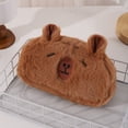 thumbnail image 3 of Creative Multi-Purpose Plush Large Capacity Capybara Multifunction Pen Box Pen Bag Stationery Organizer Pencil Case 01, 3 of 7