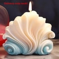 thumbnail image 2 of 3D Shell Shaped Candle Silicone Mold Wave Striped Shell Cake Chocolate Silicone Mold Soap Mold Water Wave Shell Mold,A, 2 of 5