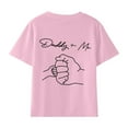 thumbnail image 4 of EGNMCR Father's Day Pinks Toddler Boy Girl Shirts Baby Boys Girl Comfortable Solid Color Father's Day Print Short Sleeve Cotton T-shirt Top-Pinks-150 - Spring/Summer Savings Clearance, 4 of 6