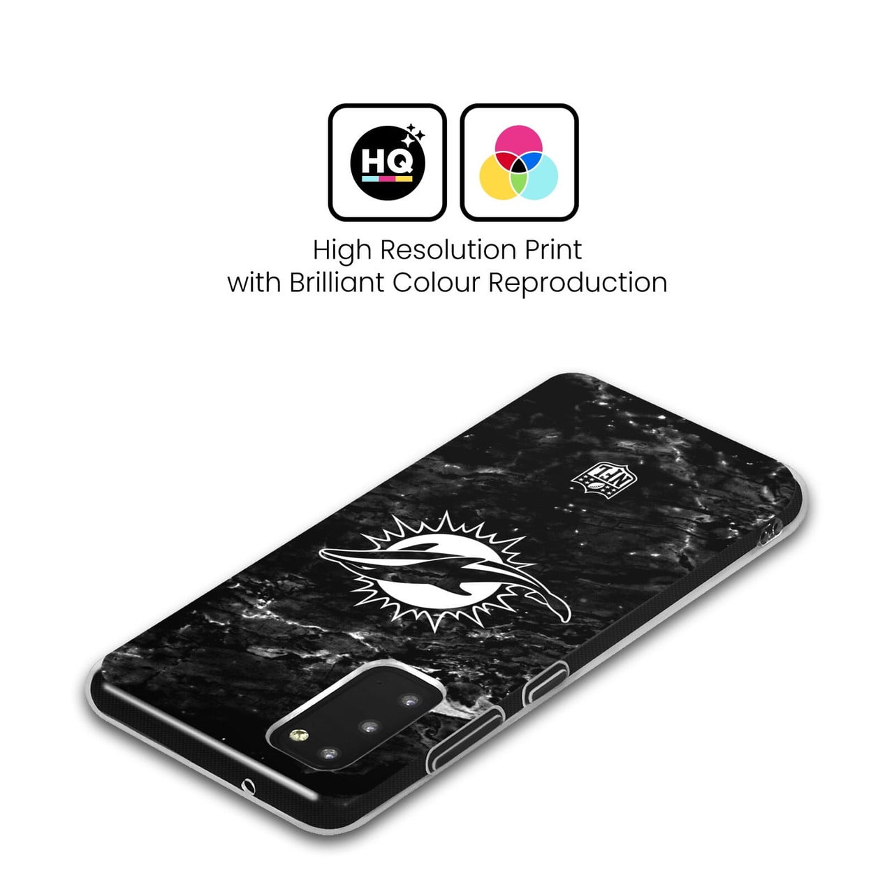 Head Case Designs NFL Miami Dolphins Artwork Marble Soft Gel Case for Samsung Galaxy A14 5G