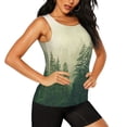 thumbnail image 2 of Balery Fog Forest Camiseta sin mangas estampada ligera para mujer, tops de entrenamiento sin mangas, camisetas de yoga transpirables de secado rápido.-X-Large, 2 of 7