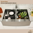 thumbnail image 6 of CASAINC 33 in. Farmhouse/Apron-Front Double Bowl 18 Gauge Brushed Stainless Steel Kitchen Sink with Bottom Grid and Strainer, 6 of 9