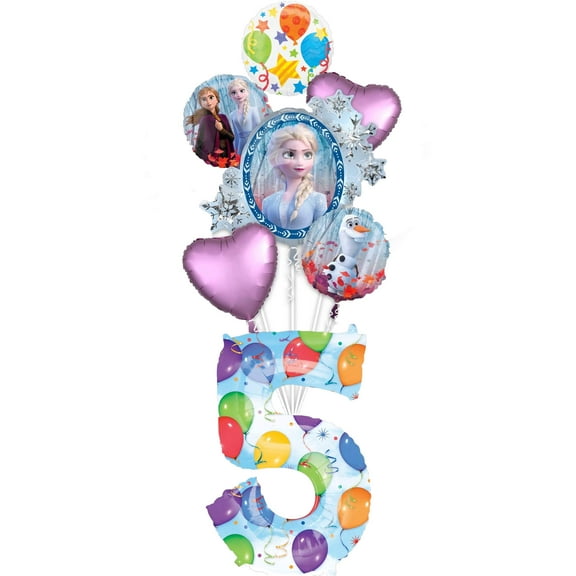 Frozen 2 Party Supplies 5th Birthday Elsa, Anna and Olaf Balloon Bouquet Decorations