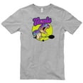 thumbnail image 2 of Oversized Tennis T-Rex Dinosaur Graphic Design Short Sleeve Cotton Jersey T-Shirt - Heather Grey XL, 2 of 4