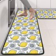 thumbnail image 2 of Kitchen Rugs Sets Of 2,Yellow Lemon Fruit Slices White Pattern Anti Fatigue Kitchen Mat Rugs Non Slip Washable,Decorative Kitchen Floor Mats for Kitchen,Sink,Laundry,17"x47"+17"x47", 2 of 5
