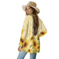 thumbnail image 3 of SCRAWLGOD Music Sunflowers Women's Open Front Cardigan Sweaters for Women Trendy Long Sleeve Casual Cardigans for Women Party Size XL Soft Activewear Women Jacket, 3 of 7