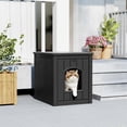 thumbnail image 5 of Litter Box Enclosure, Waterproof & Weatherproof Plastic Cat House for Indoor Outdoor Use, Multi-Functional Hidden Litter Box Furniture for Living Room, Backyard, Patio, Garage (Black), 5 of 7