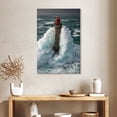 thumbnail image 2 of Elephant Stock Storm At La Jument Lighthouse Wall Art - Vertical Canvas Wall Art - Living Room Wall Decor - Nautical Canvas - Teal And Blue Decor - 24" x 36", 2 of 8