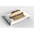 thumbnail image 2 of Ambesonne Cupcake Pillow Sham 2 Pack, Hand Drawn Chocolate Cake, 30"x20", Warm Taupe Pale Brown, 2 of 3