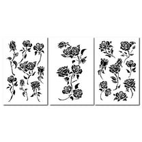 14" Rose Painting Stencils Wall Model Craft Decorating Roses Airbrush Flower Template 3 Pack