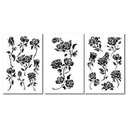 14" Rose Painting Stencils Wall Model Craft Decorating Roses Airbrush Flower Template 3 Pack