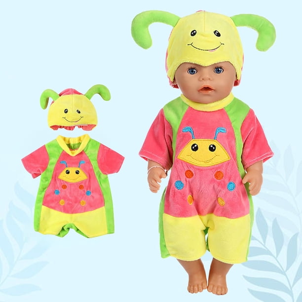 Juguetes de piscina, juguetes para bebés, juguetes para niños pequeños, ropa para muñecas de 18 pulgadas, lindos dibujos animados de escarabajos, conjunto de mono, ropa para muñecas, accesorios de rop