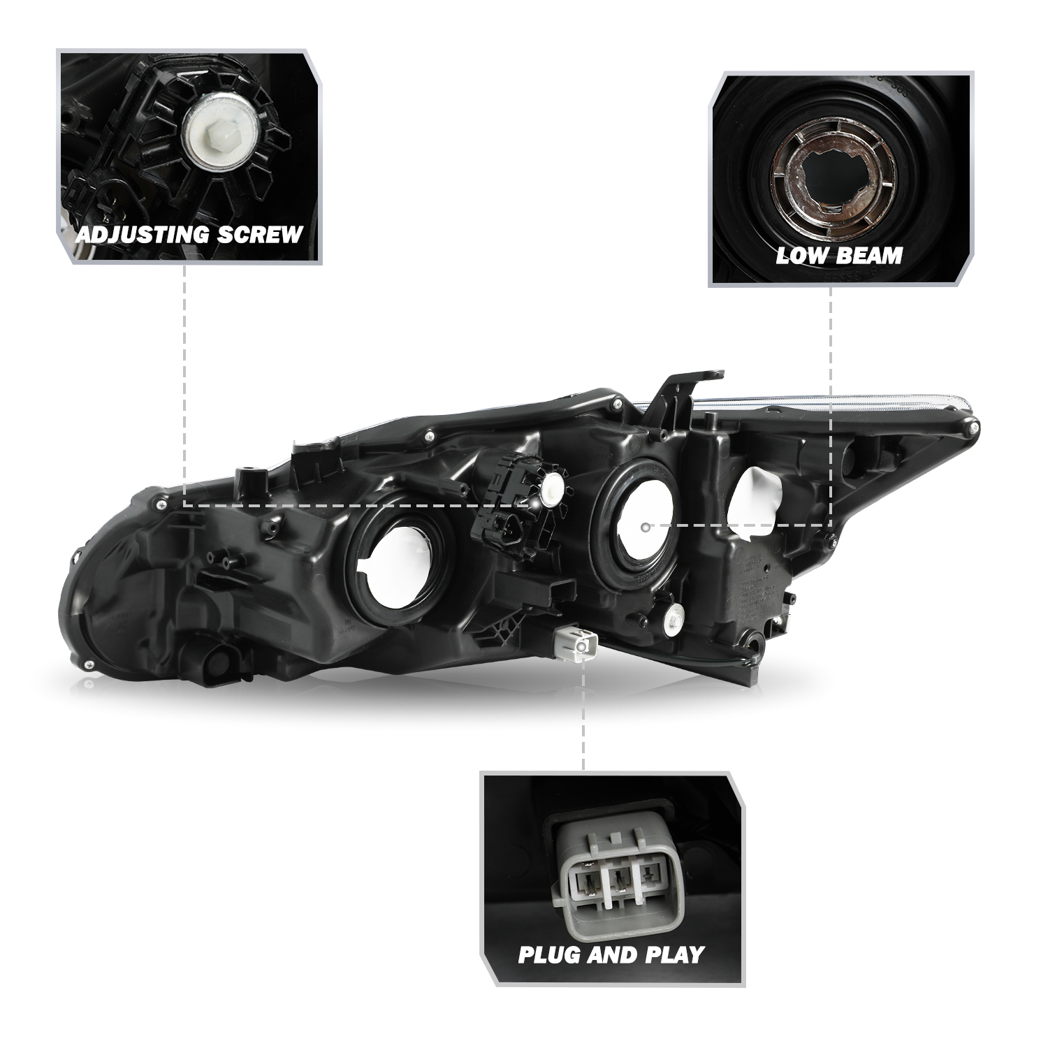 Halogen Headlights Assembly for 2011-2017 Lexus CT200h Left Driver Side 11-17