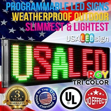 Led Business Signs LED Signs 40 X 15 Tri-color Bright Digital Programmable Scrolling Message Display / Business Tools ()