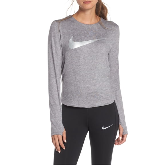 Nike Womens Element Metallic Logo Running Top Size M