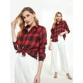 thumbnail image 3 of SSLR Flannel Shirts for Women Long Sleeve Button Down Shirts Plaid Lightweight Casual, 3 of 8