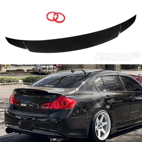 Carbon Fiber Look/GloSSy Black Car Rear Trunk Boot Lip Spoiler For INFINITI G35 G25 G37 Q40 2007-2015 4Dr Sedan Model Body Kit