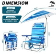 thumbnail image 6 of BOSSIN Backpack Beach Chair with Umbrella for Adults, Folding Heavy Duty Camping Chair with Large Pockets, Cup Holder and Towel Rack, 6 of 8