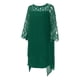 thumbnail image 5 of Vestido de malla calado para mujer talla grande - Manga larga, largo midi, poliéster, fiesta/casual, L-XXXXXL, 5 of 8