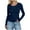 Navy, variant on TTUHYWXI Womens Long Sleeve Stretch Crewneck Ribbed T-Shirt Fitted Casual Basic Tops (Beige, L)