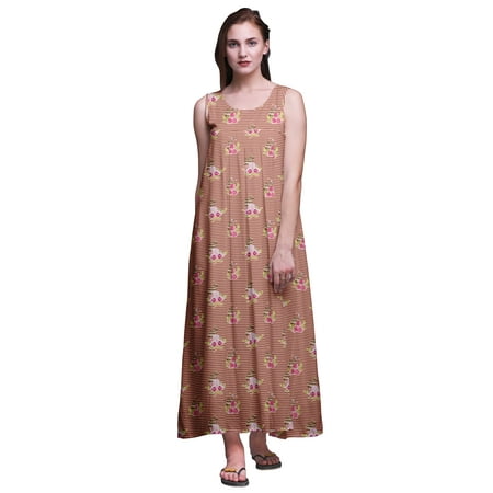 

Bimba Rayon Rayon Nightgowns For WomenÂ Maxi Printed Sleepwear Night Dress-XL