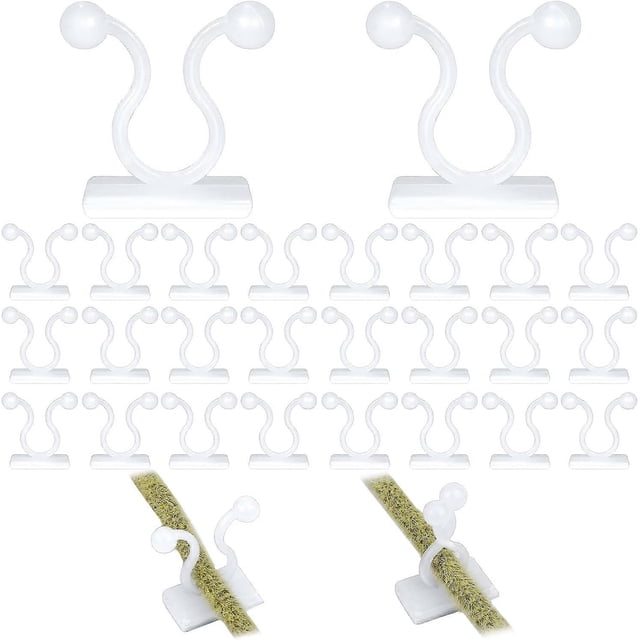100 piezas de clips para plantas, clips para trepar plantas, ganchos de pared autoadhesivos para enredaderas, soporte invisible para verduras de jardín, clips colgantes para paredes (blanco, tamaño