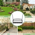 iTopRoad Metal Porch Swing Patio Swing Chair Heavy Duty Hanging Bench