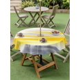 thumbnail image 5 of Yellow Grey Ombre Outdoor Tablecloth with Umbrella Hole, Abstract Art Oil Painting Rustic Modern Spillproof Waterproof Outdoor Table Cover, Patio Tablecloths for Party/Garden/Picnic, Round 60 inch, 5 of 9
