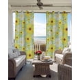 thumbnail image 4 of Farmhouse Daisy Blackout Curtains 45 Inches Long, Spring Watercolor Yellow White Floral Green Thermal Insulated Black Out Curtains, Small Darkening Window Curtain for Cafe Bedroom 42"x45" 2 Panels, 4 of 9
