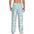thumbnail image 3 of Goofa Daisies Flowers Printed Soft Pajama Pants for Men, Wide Leg Comfy Casual Lounge Yoga Pants-Small, 3 of 9