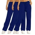 thumbnail image 2 of BiZtdJrK 3 Pack Loose Fit Sweatpants Elastic High Waist Casual Sweat Pant Drawstring Loose Yoga Workout Pants with Pockets Navy XL, 2 of 6