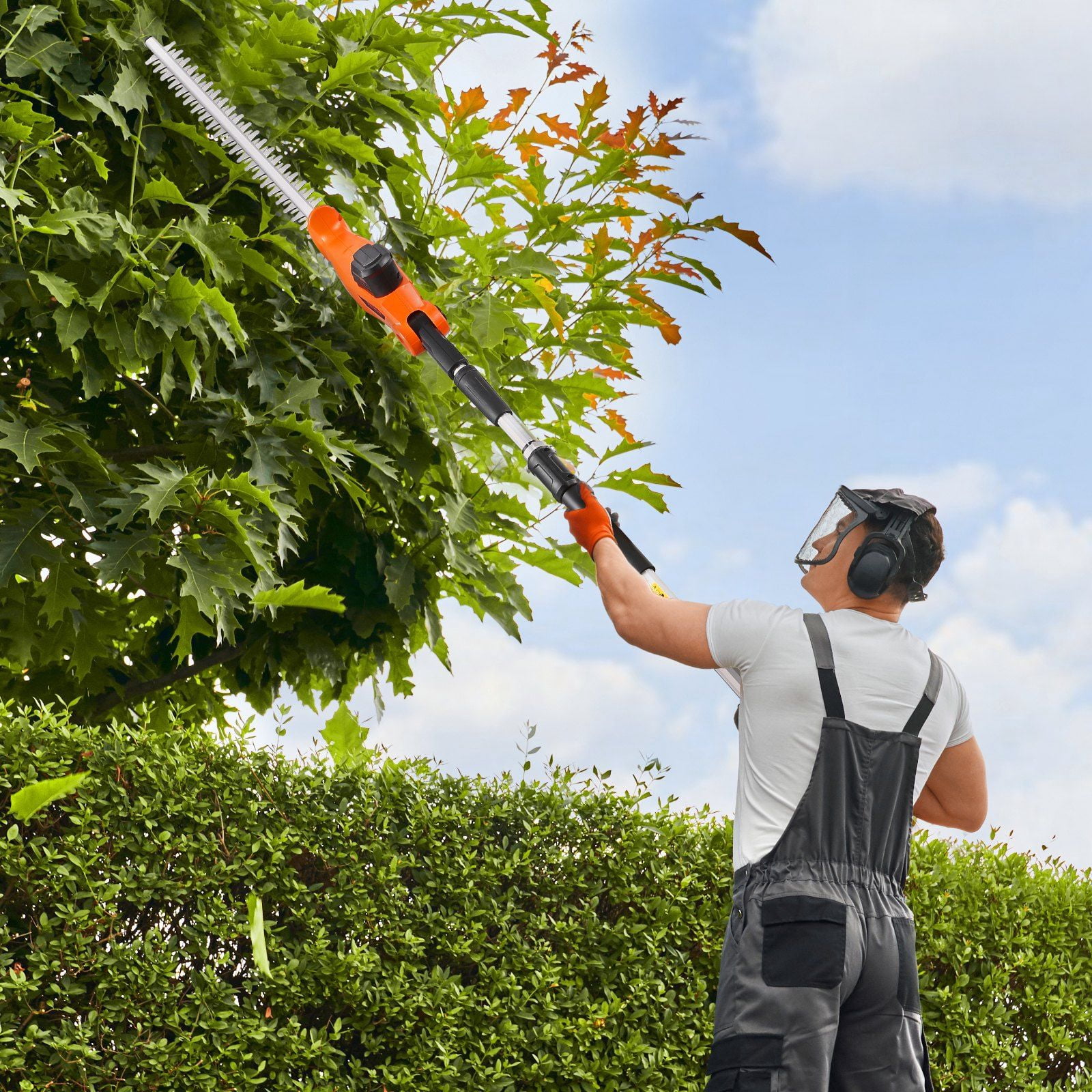 20V 1200RMP Electric Hedge Trimmer, 20in Extendable Cordless Blade for Precise Trimming