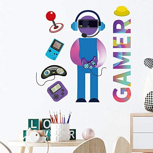 Cheers US Eat Sleep Game Wall Decal Gamer Boy Wall Stickers Vinyl