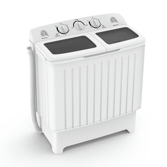 Yardi Yard 20 lbs Portable Washing Machine with Built-in Gravity Drain, Combo Machine with A Twin Tub, Space-Saving Twin Tub Washer for Indoor as Home, Gray