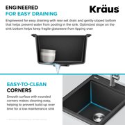 KRAUS Bellucci 18 Granite Composite Workstation Drop-In Top Mount Single Bowl Kitchen Bar Sink in Metallic Grey with Accessories