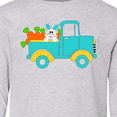 thumbnail image 4 of Inktastic Cute Easter Bunny in Blue Truck with Carrots Long Sleeve Youth T-Shirt, 4 of 5
