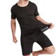 thumbnail image 4 of Conjunto de pijamas para hombre, ropa interior elástica de manga corta con cuello redondo, Color sólido, para dormir, 2 unidades, 4 of 4