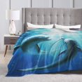 thumbnail image 6 of Two Dolphins Blanket Smooth Soft Pattern Print Throw Blanket for Sofa Chair Bed Office Twin 50"x40", 6 of 7