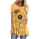 thumbnail image 2 of Fiudx Camisas de Mujer Top de Cuello Redondo de Manga Corta Raglán Largo con Espalda Corta y Estampado Informal para Mujer, 2 of 5